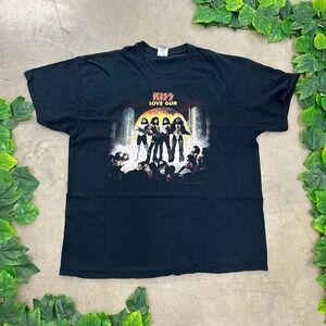 2014 KISS Love Gun Graphic Band T-Shirt Black Gildan Heavy Cotton